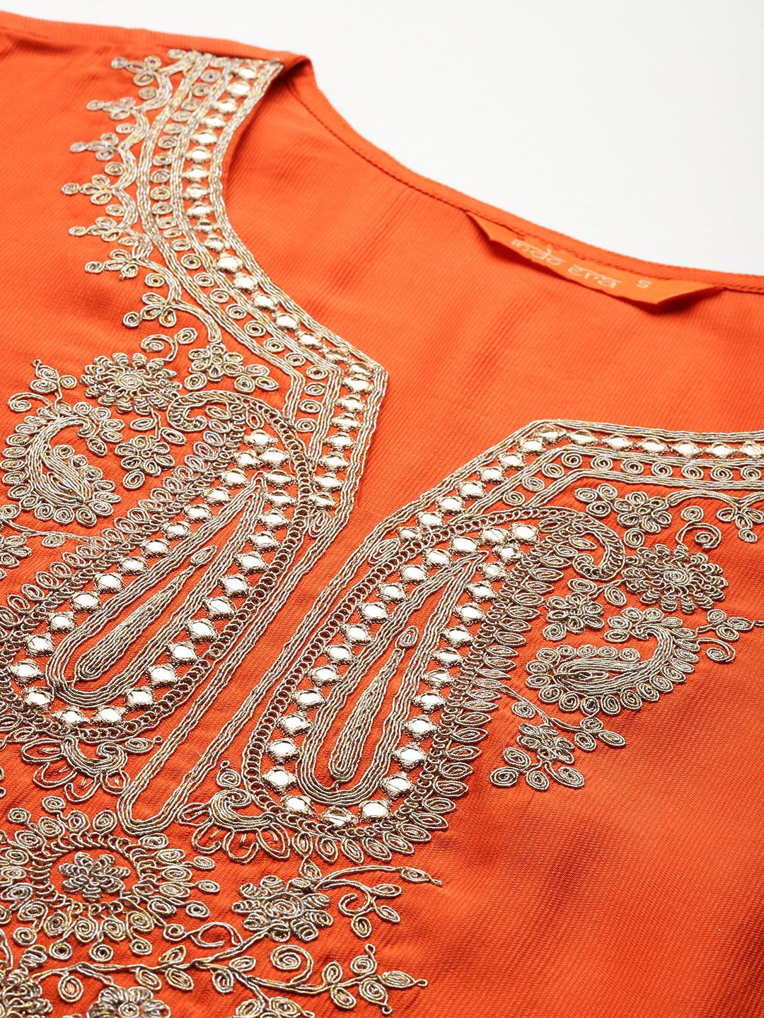 Paisley Yoke Design Zari Liva Kurta With Trousers & Dupatta