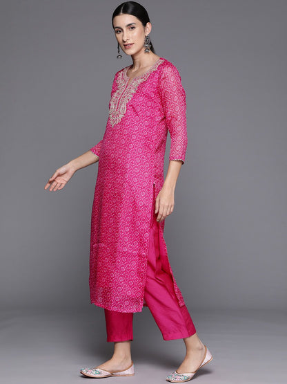 Dhiyona VA Women's Ethnic Motifs Yoke Design Regular Sequinned Kurta with Trousers & Dupatta
