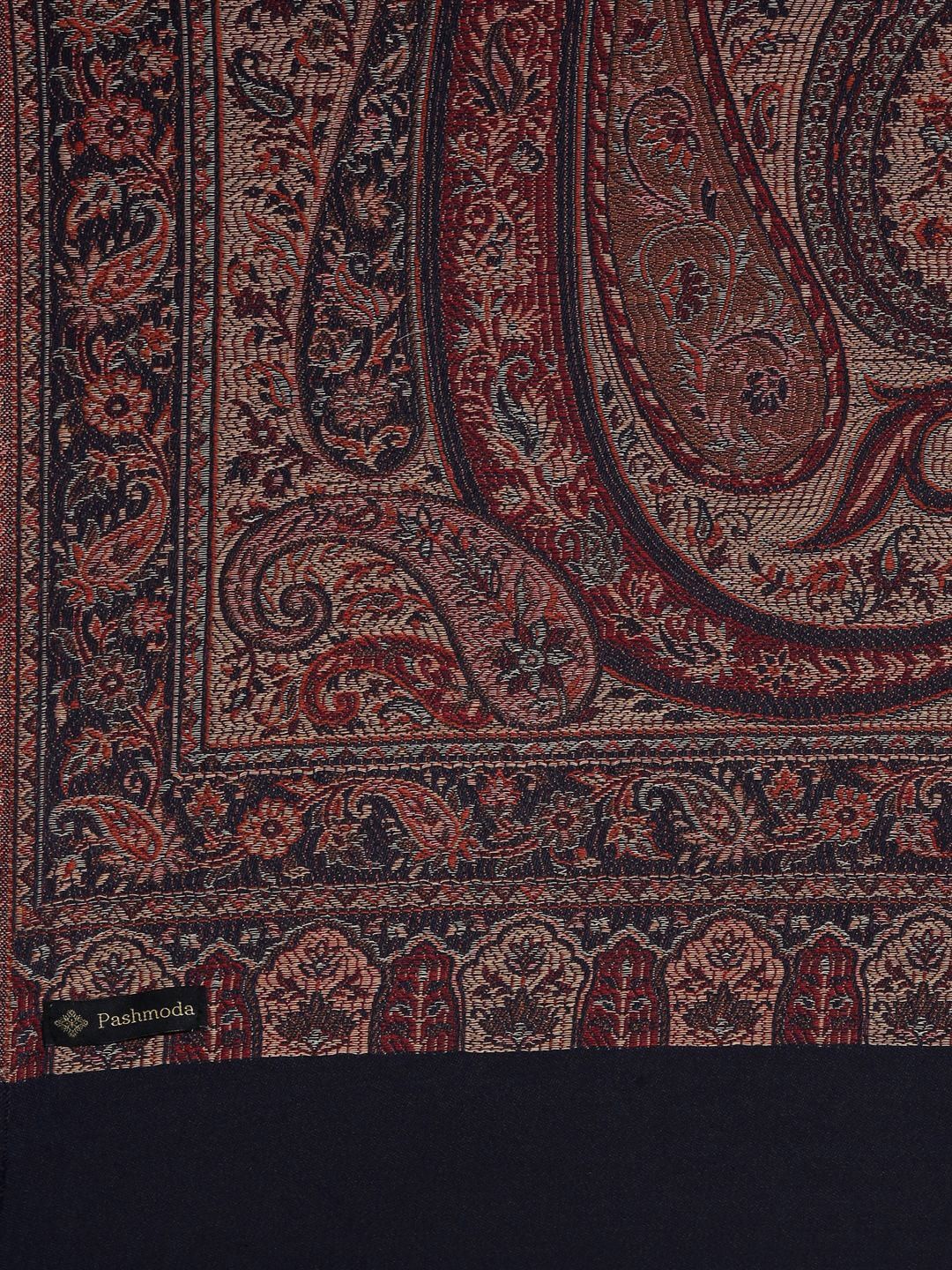 Dhiyona PA Women Blue And Red Woven Design Shawl