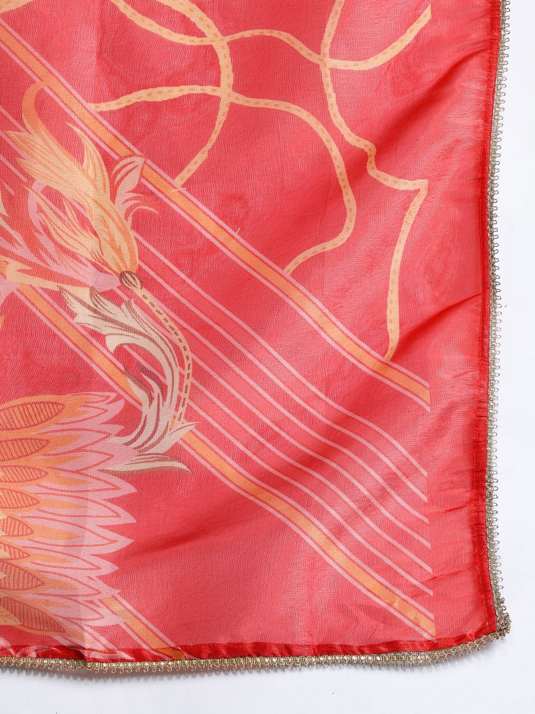 Floral Printed Sequinned Kurta with Trousers & Dupatta