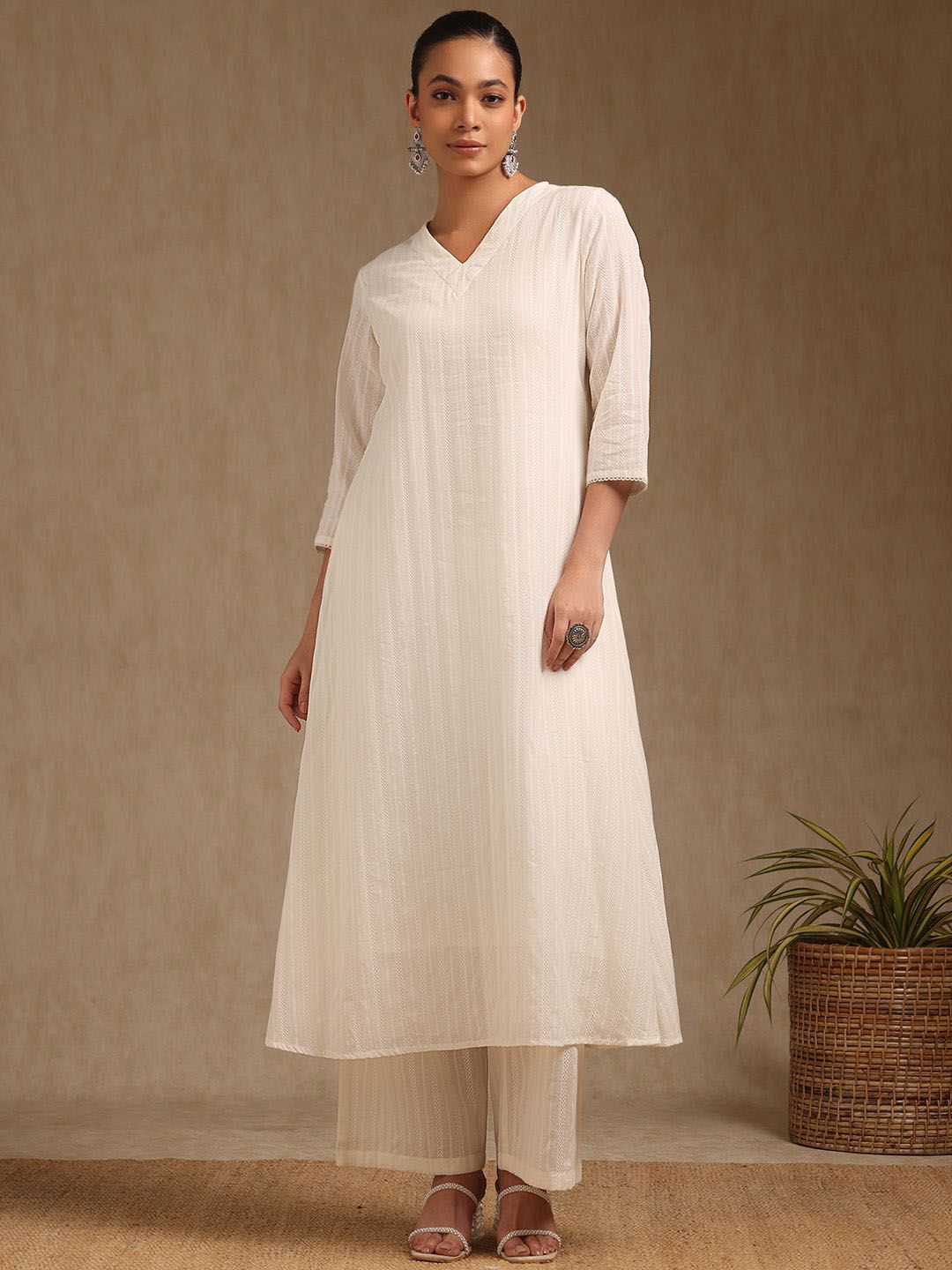 Dhiyona SO Women's Women Regular Pure Cotton Kurta with Palazzos