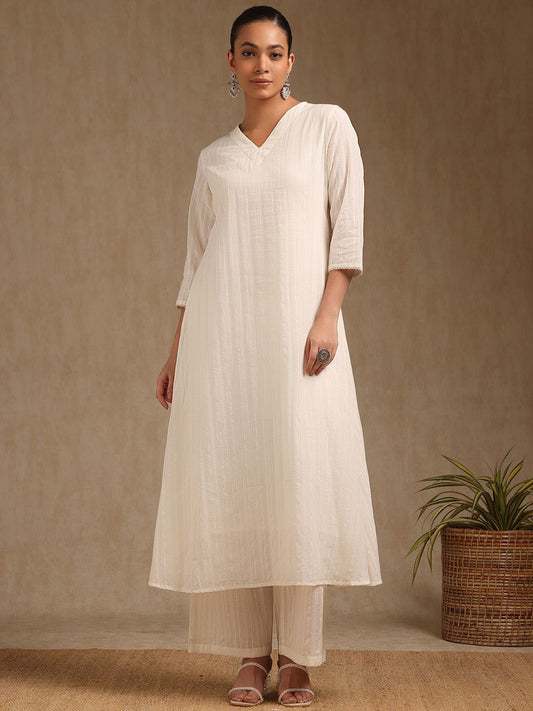 Dhiyona SO Women's Women Regular Pure Cotton Kurta with Palazzos