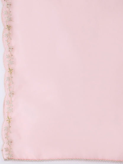 Dhiyona IE Pink Ethnic Motifs Embroidered Aari Work Kurta with Trousers & Dupatta