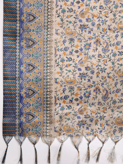 Dhiyona VA Women'sPlus Size Embroidered Thread Work Kurta with Trousers & Dupatta