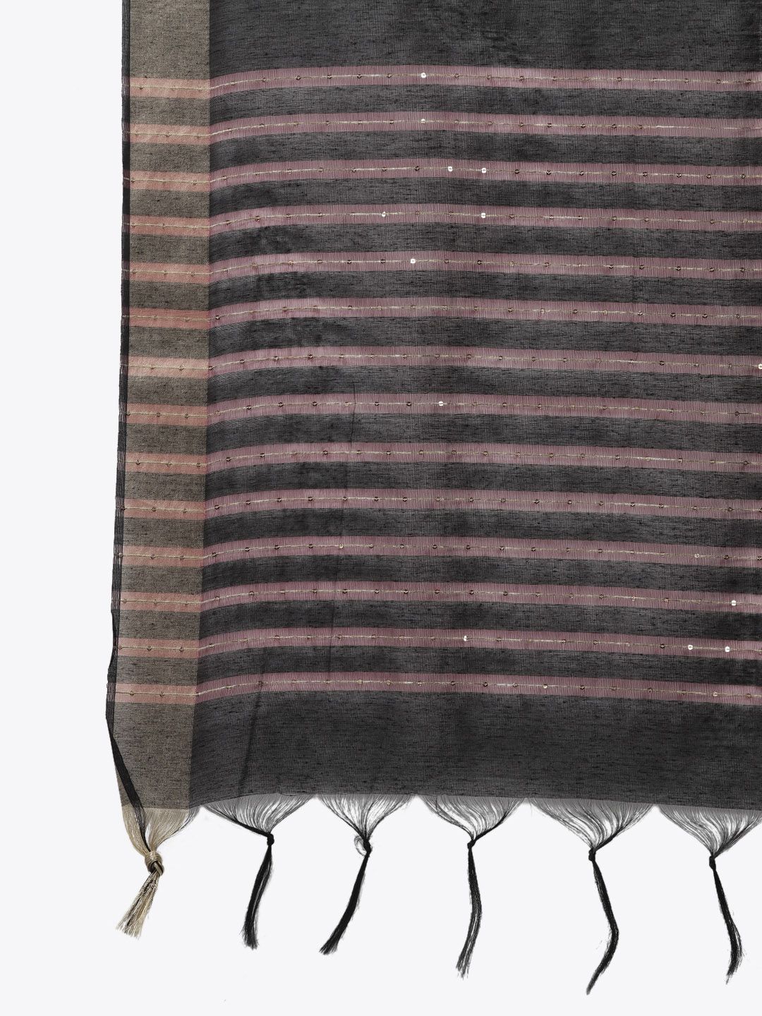 Dhiyona IE Women Black Yoke Design Regular Kurta with Palazzos & Dupatta