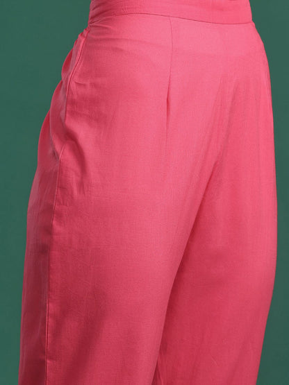 Ethnic Motifs Pure Cotton Kurta with Trousers & Dupatta