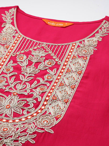 Ethnic Motifs Regular Kurta with Trousers & Dupatta