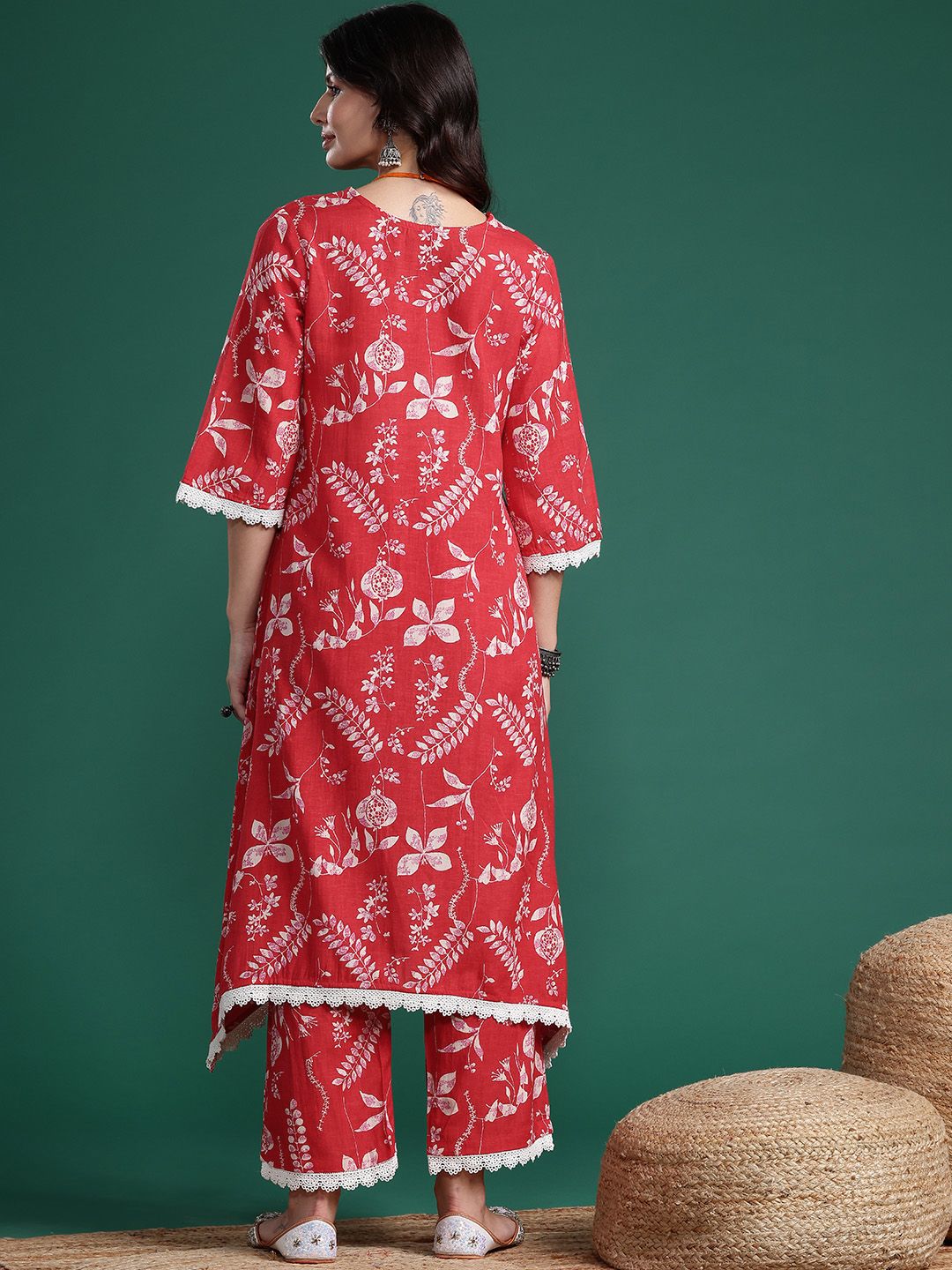 Dhiyona SN Women's Printed Pure Cotton Kurta with Trousers