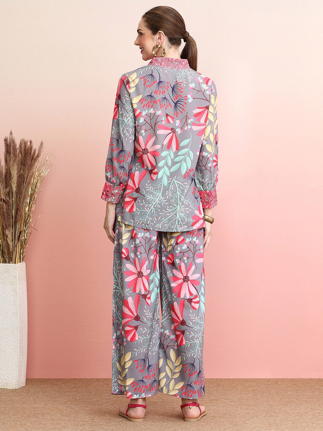 Dhiyona IE Printed Shirt With Palazzo Co-Ords
