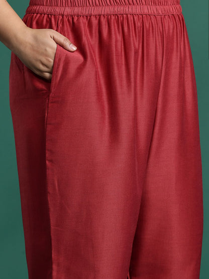 Dhiyona IE Plus Size Ethnic Motifs Embroidered Gotta Patti Kurta Set