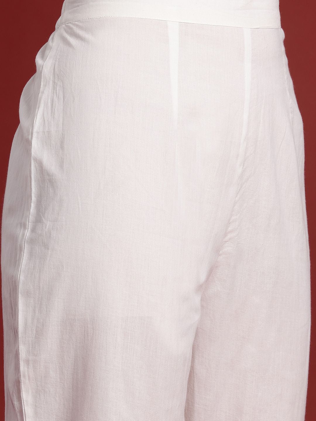 Dhiyona IE Floral Printed Empire Mirror Work Pure Cotton Kurta With Trousers & Dupatta