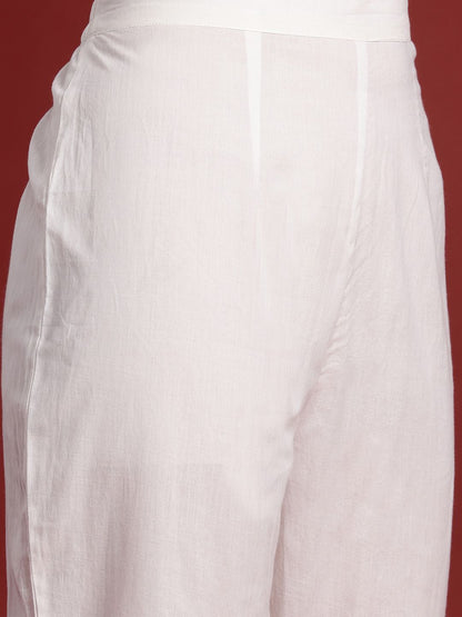 Dhiyona IE Floral Printed Empire Mirror Work Pure Cotton Kurta With Trousers & Dupatta