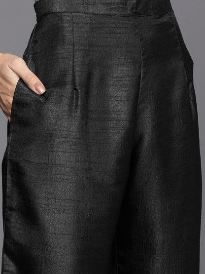 Dhiyona IE Women Black Ethnic Motifs Printed Gotta Patti Kurta with Trousers & With Dupatta