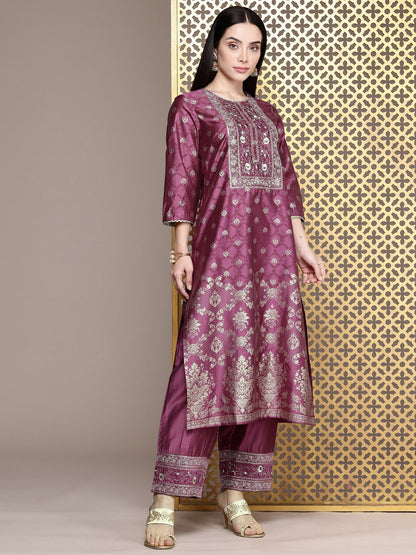 Dhiyona PD Women Floral Embroidered Sequinned Jashn Kurta with Palazzos & With Dupatta