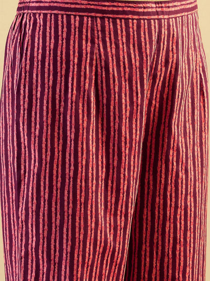 Floral Printed Pure Cotton Kurta With Trousers