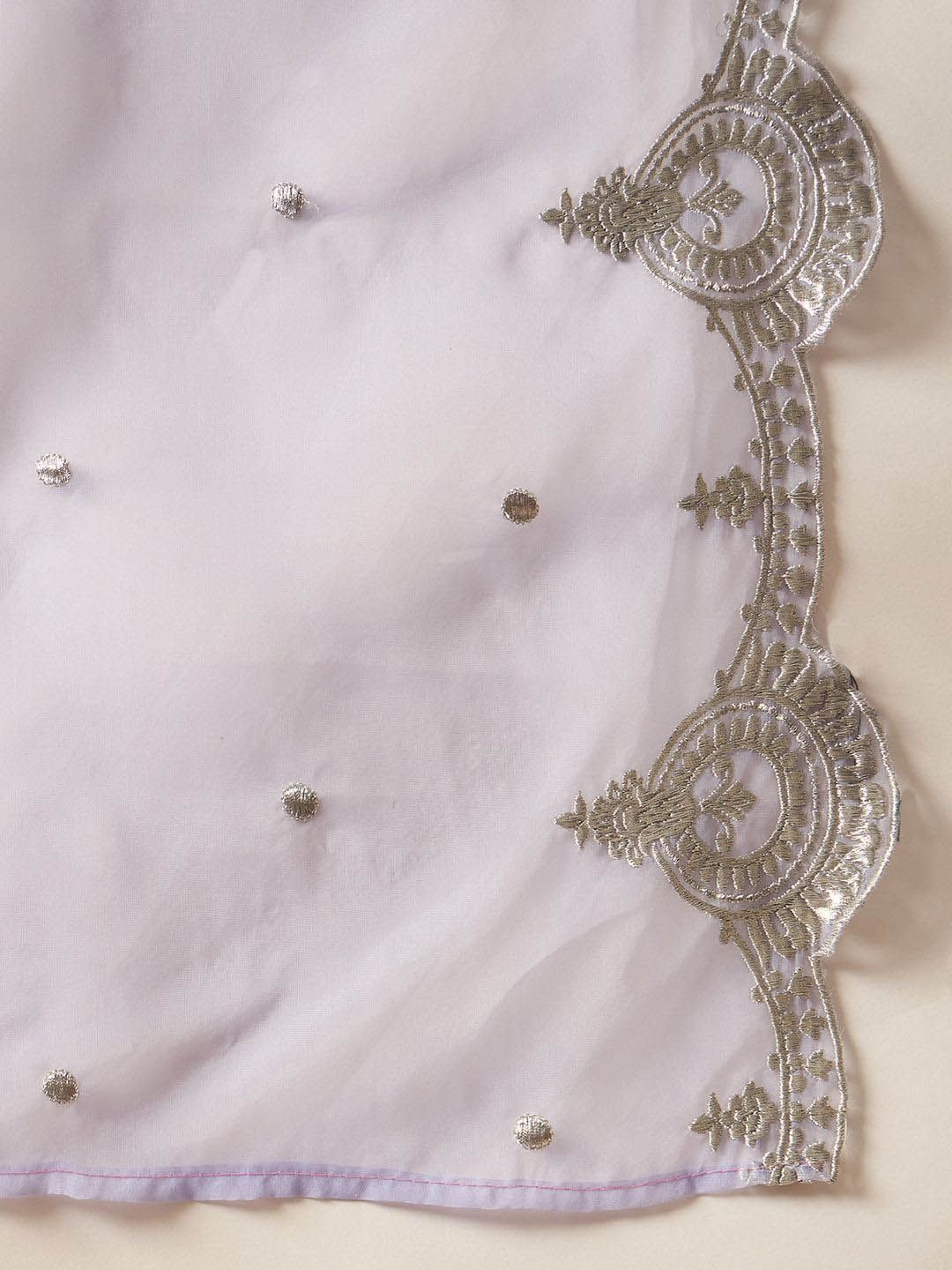 Ethnic Motifs Embroidered Straight Kurta With Trousers & Dupatta