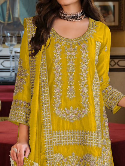 Dhiyona IE Women Ethnic Motifs Embroidered Kurta with Sharara & With Dupatta