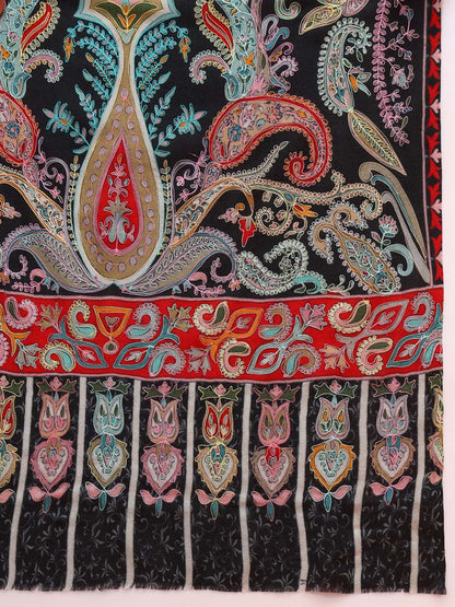 Dhiyona PA Ethnic Motifs Embroidered Woolen Shawl