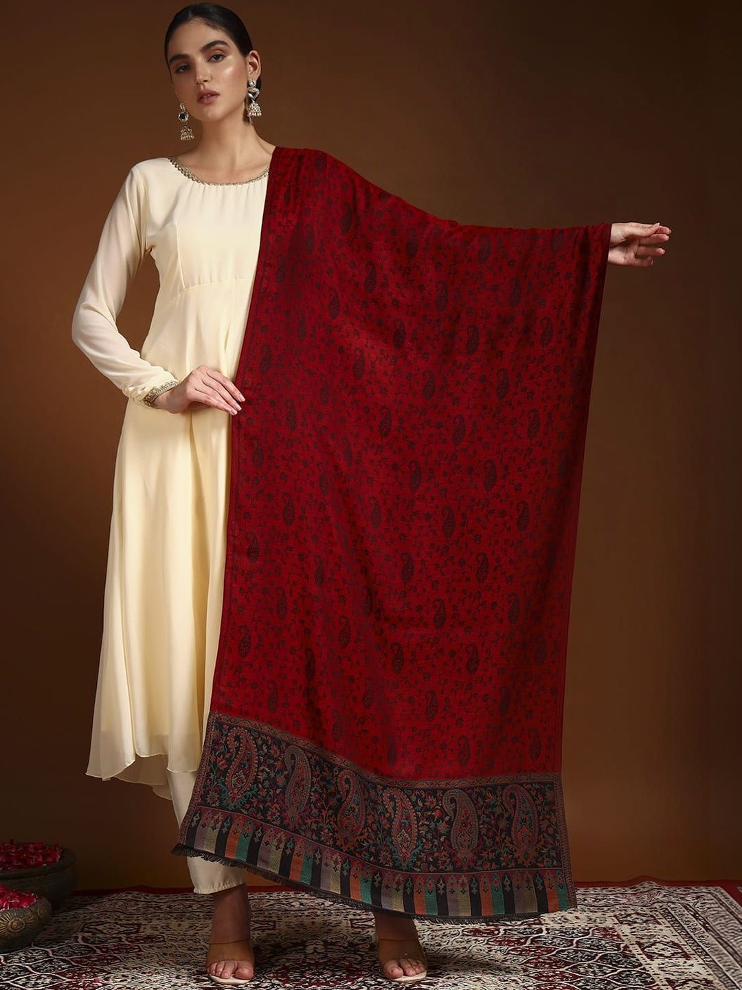 Dhiyona PA Women Abstract Woven Design Shawl