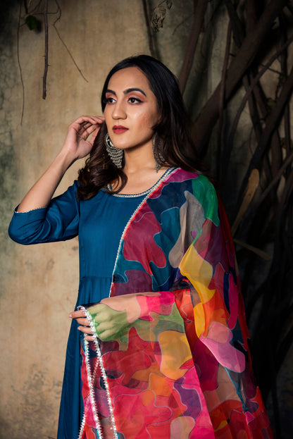 Lily Blue Rayon Anarkali