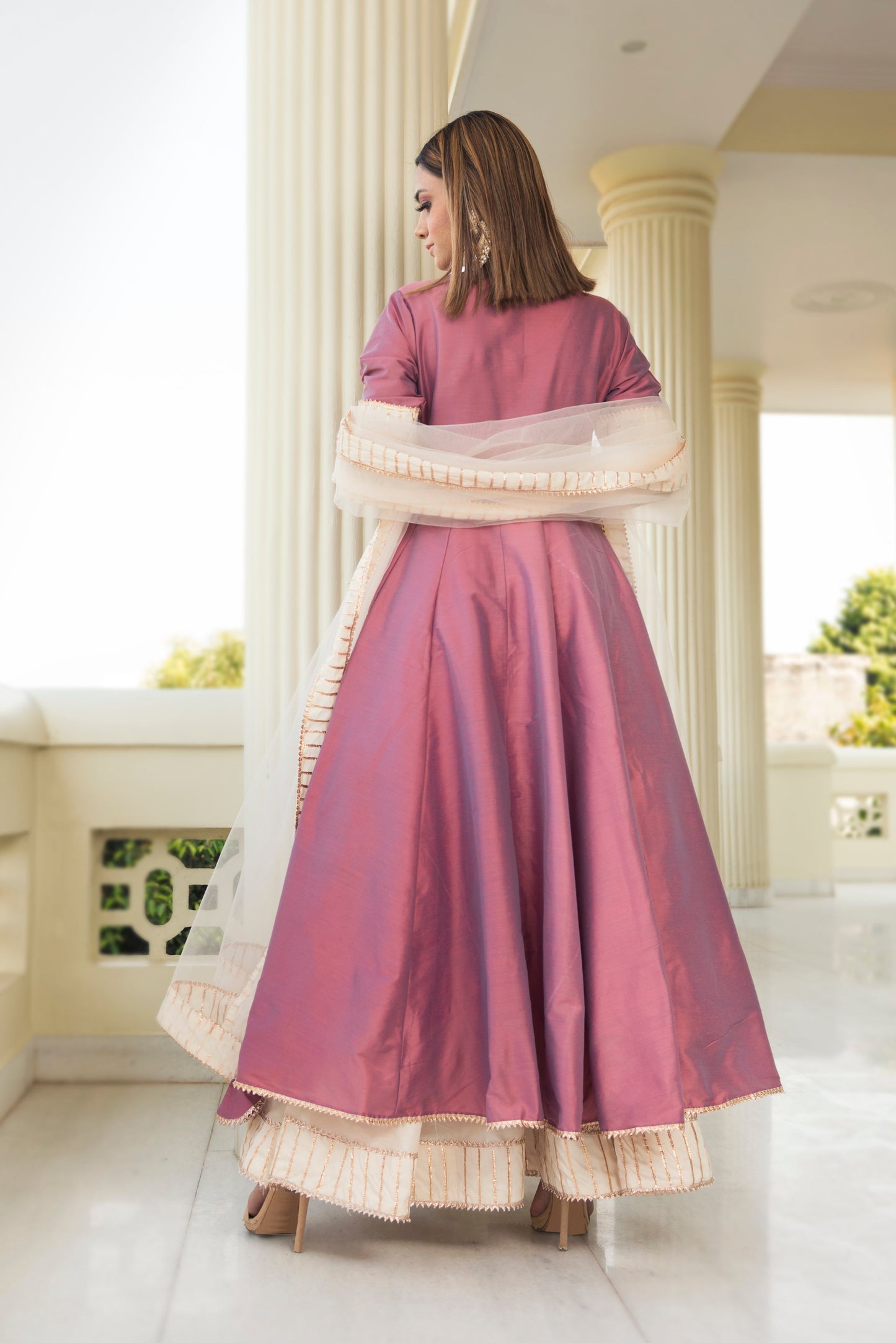 Cotton Silk Purple Angrakha