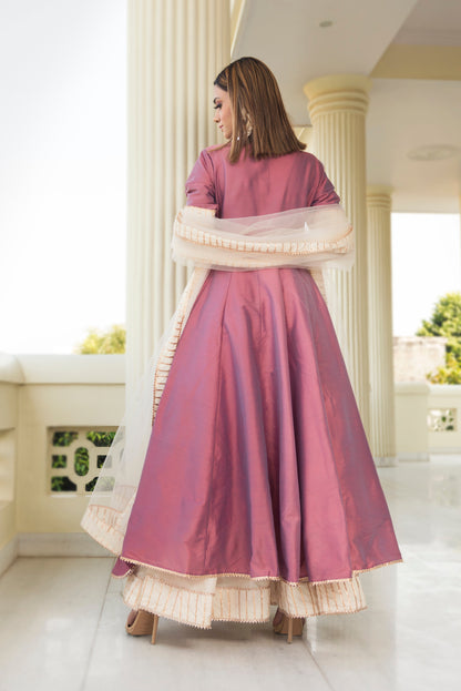 Cotton Silk Purple Angrakha