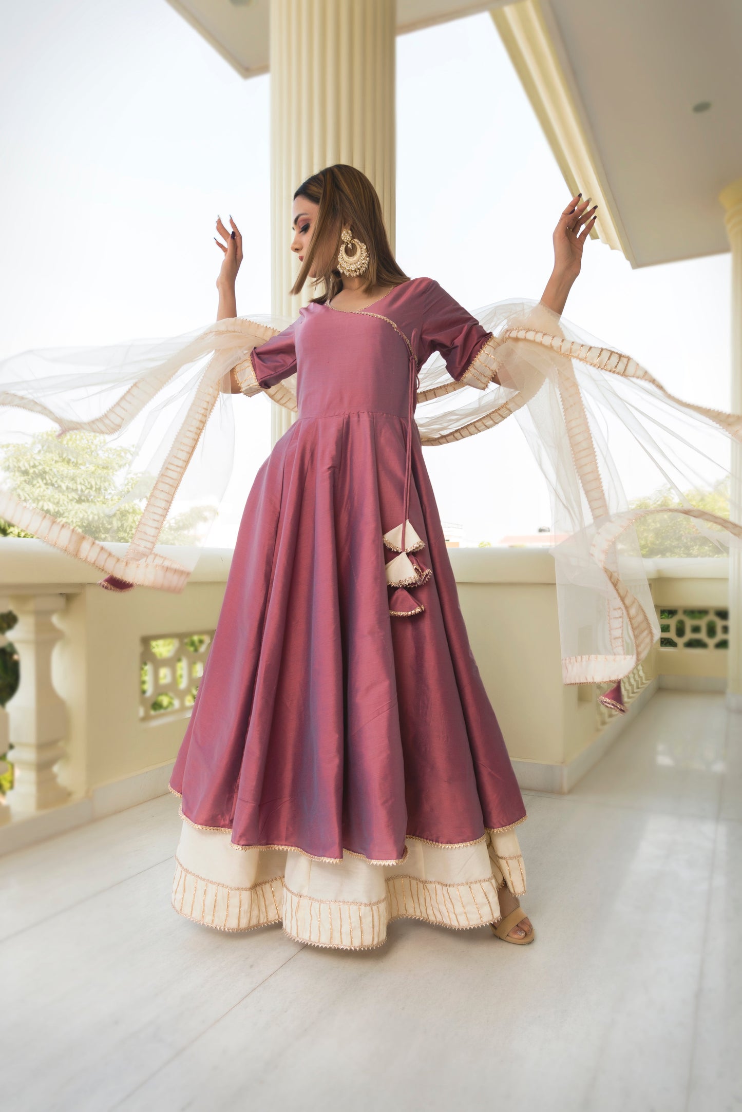 Cotton Silk Purple Angrakha