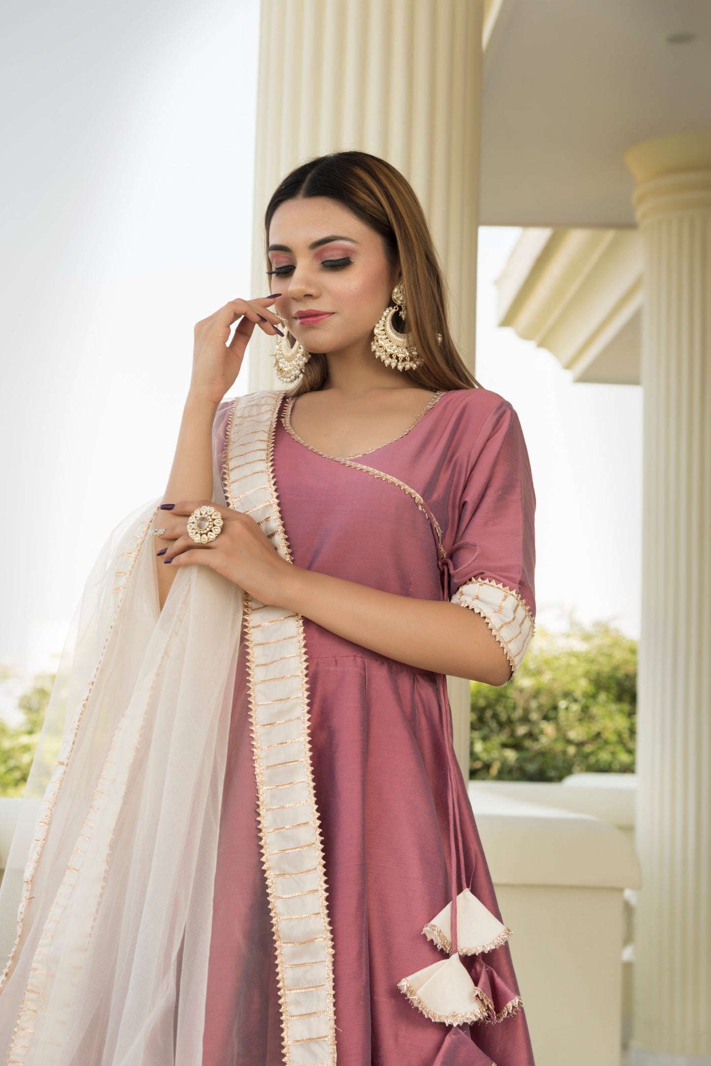 Cotton Silk Purple Angrakha