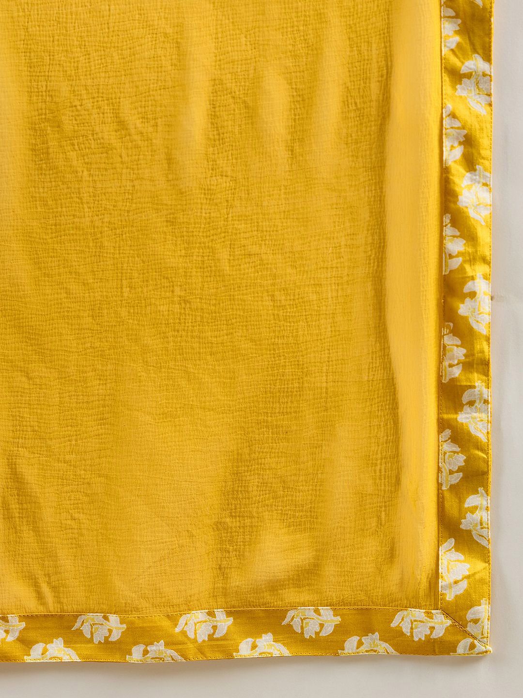 Dhiyona IE Floral Printed A-Line Mirror Work Pure Cotton Kurta with Trousers & Dupatta