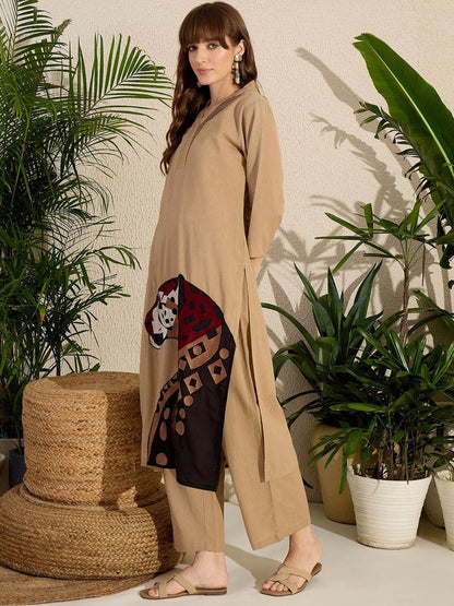 Dhiyona IE Women Embroidered Pure Cotton Kurta & Trousers Co-Ords