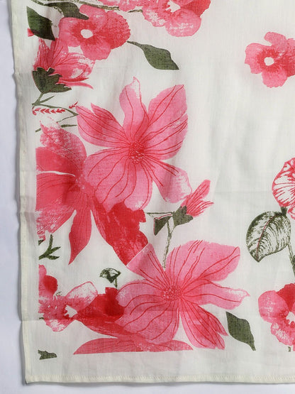 Floral Printed Regular Pure Cotton Kurta with Trousers & With Dupatta