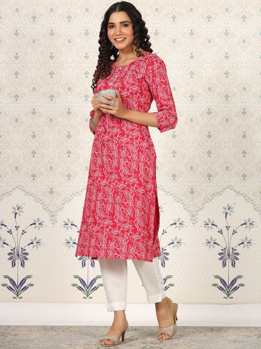Dhiyona OD  Printed Round Neck Straight Kurta