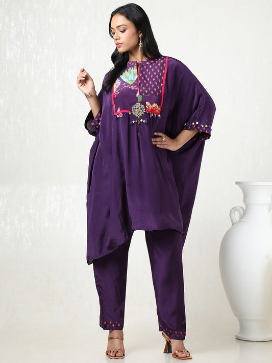 Dhiyona SO Women's Women Sequinned Silk Crepe Kurta with Trousers