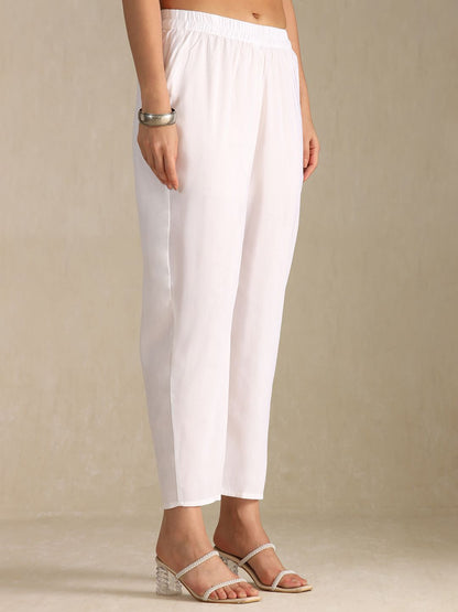 Dhiyona SO Women's Geometric Self Design Keyhole Neck Straight Kurta With Trousers & Dupatta