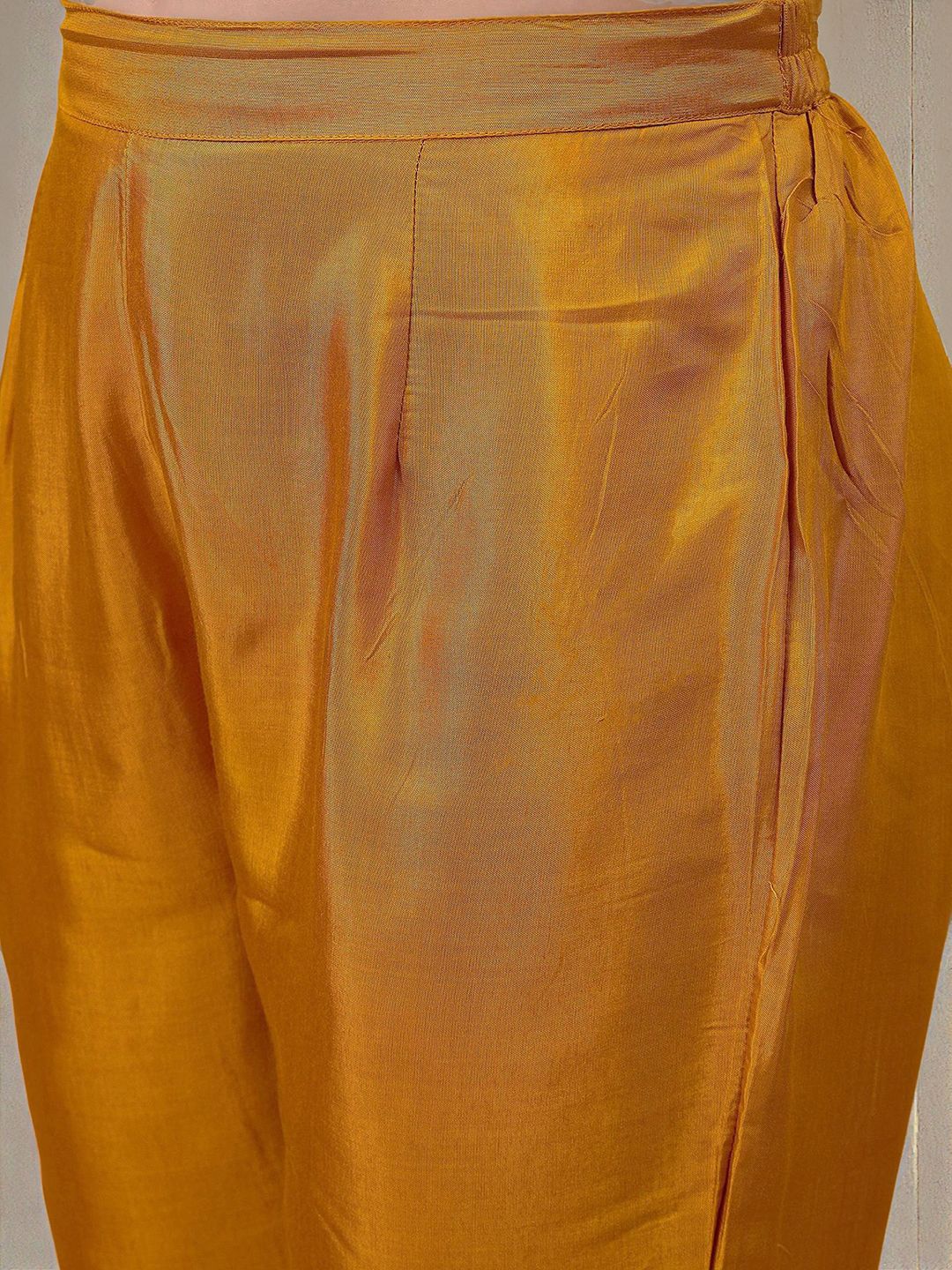 Dhiyona IS Women's Floral Printed Sequinned Angrakha Straight Kurta with Trousers & Dupatta