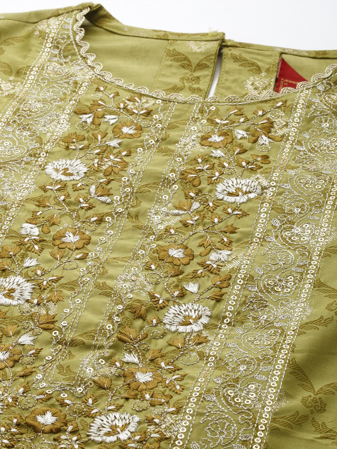 Dhiyona PD Women Floral Embroidered Sequinned Jashn Kurta with Palazzos & With Dupatta