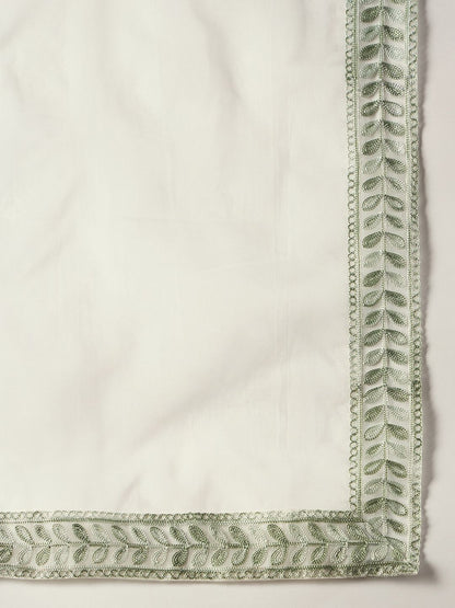 Dhiyona IE Women Floral Embroidered Regular Thread Work Kurta with Trousers & With Dupatta