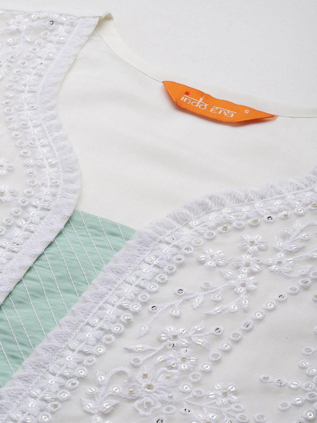 Floral Embroidered Regular Sequinned Kurta With Trousers & Dupatta