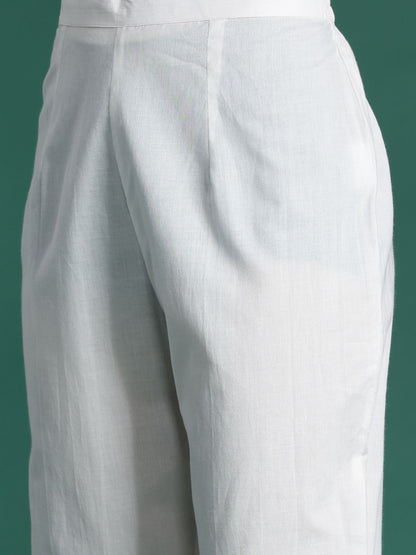 Ethnic Motifs Printed Mirror Work Pure Cotton Kurta with Trousers & With Dupatta