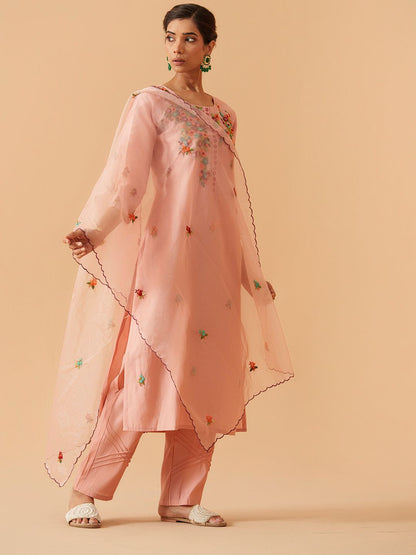 Dhiyona PD Women Embroidered Kurta With Trousers & Dupatta