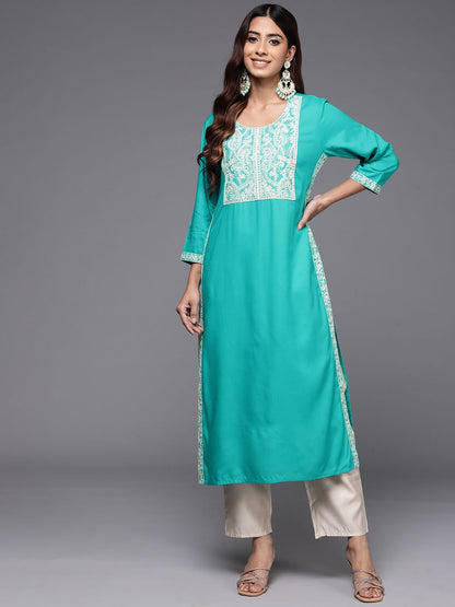 Dhiyona IE Women Ethnic Motifs Yoke Design Thread Work Kurta