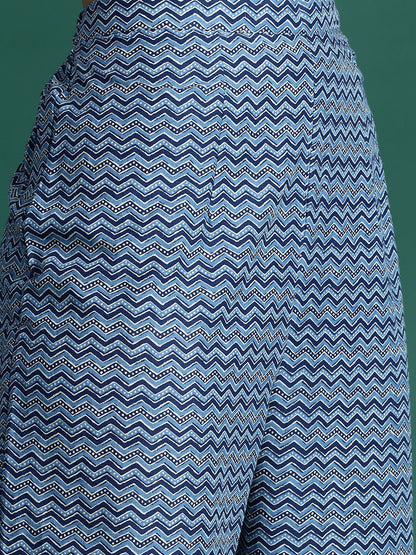 Ethnic Motifs Printed Regular Pure Cotton Kurta With Trousers & Dupatta