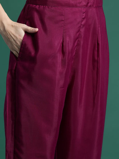 Ethnic Motifs Embroidered Sequinned Kurta with Trousers & With Dupatta