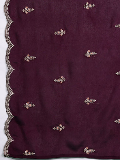 Dhiyona IE Ethnic Motifs Embroidered Regular Sequinned Kurta with Sharara & With Dupatta