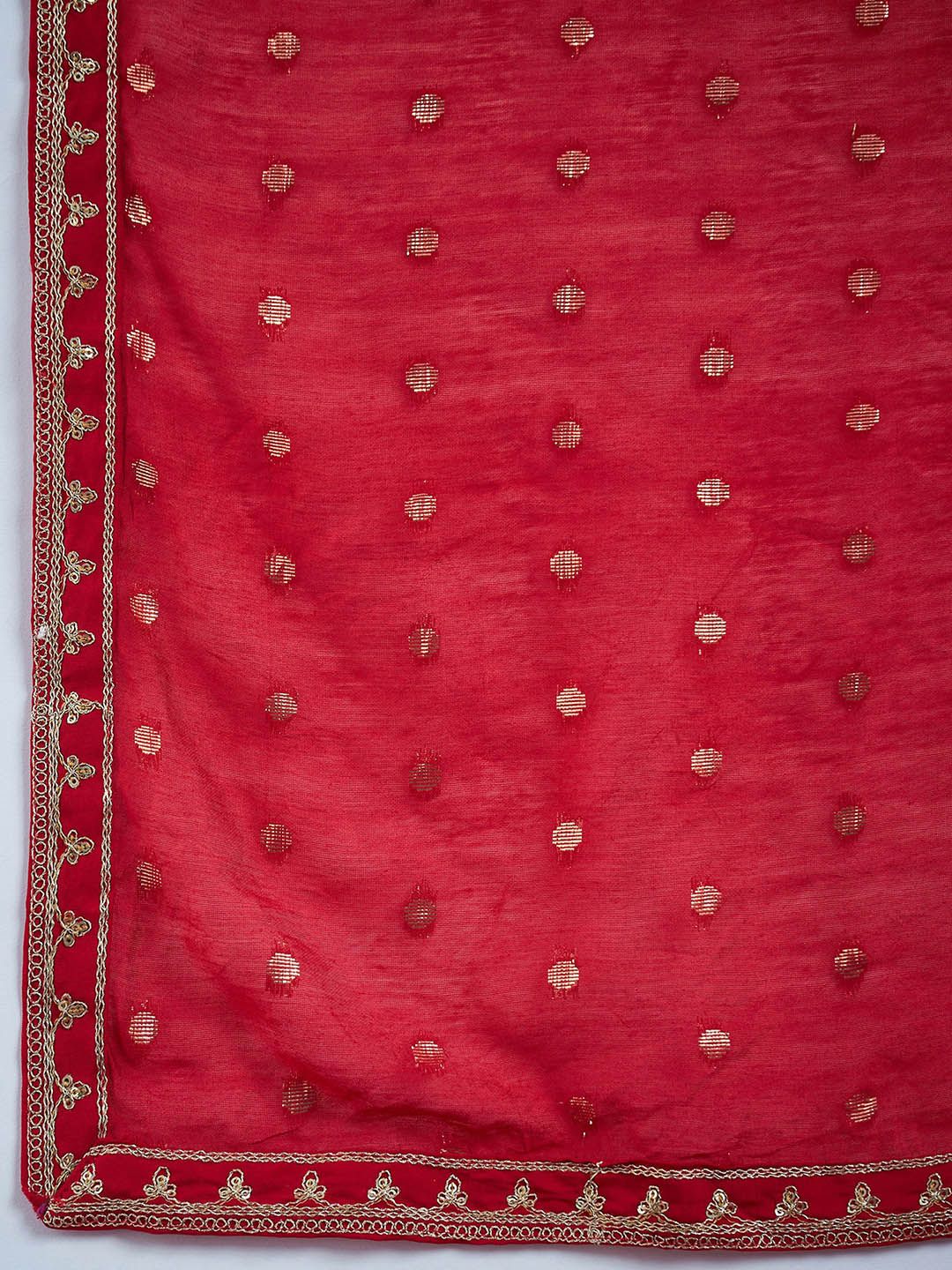 Dhiyona IE Floral Embroidered Regular Kurta With Trousers & Dupatta