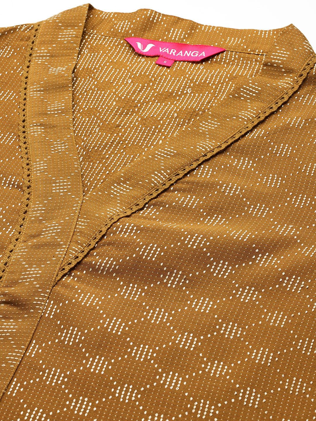 Dhiyona VA Women'sWoven Design Kurta With Palazzos & Dupatta