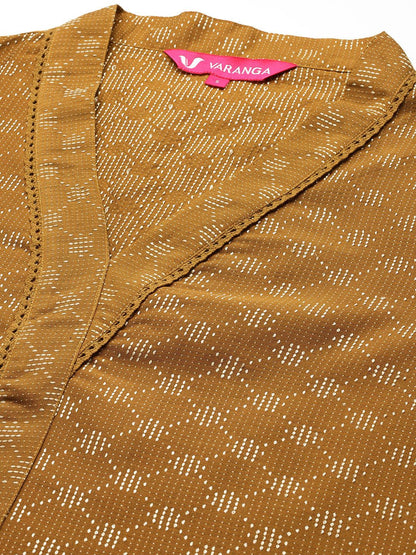 Dhiyona VA Women'sWoven Design Kurta With Palazzos & Dupatta