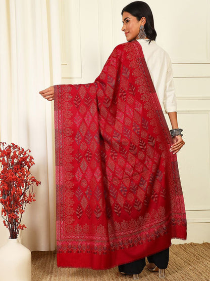Dhiyona PA Floral Woven Design Woollen Shawl