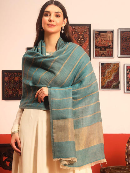Dhiyona PA Striped Woven Design Reversible Gulzarim Shawl