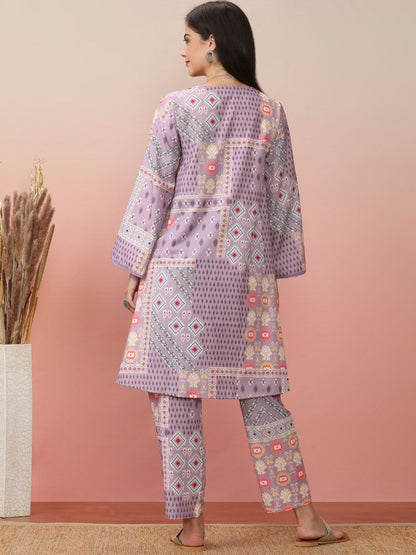 Dhiyona VA Women'sEthnic Motifs Printed Kurta With Trouser
